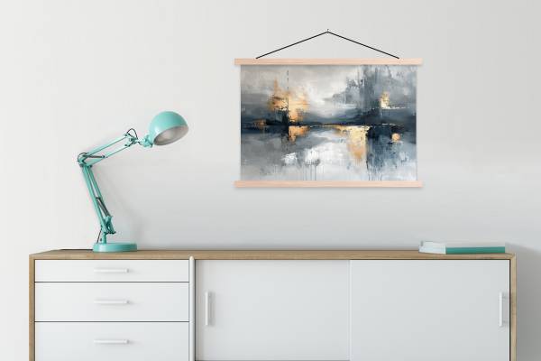 POSTER MIT MAGNETLEISTEN Abstrakte Kunst 90 x 60 cm