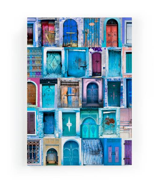 Leinwand 60x40 Blaue Tür Polyester - 3 x 60 x 40 cm