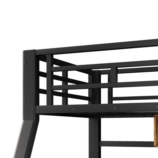 Lit superposé Eos Ⅱ Noir - Bois manufacturé - Métal - 145 x 145 x 251 cm