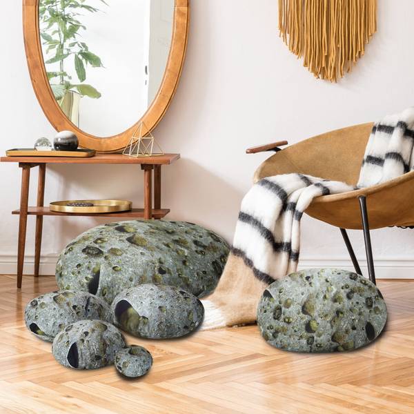 Dekokissen SPACE 7er Set Grau - Textil - 20 x 15 x 40 cm