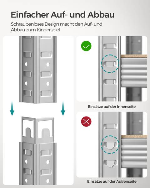 Schwerlastregal Victoria Silber - Holzwerkstoff - 60 x 200 x 120 cm
