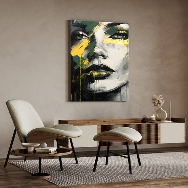Leinwandbild GESICHT Porträt Glamour 30 x 40 x 40 cm