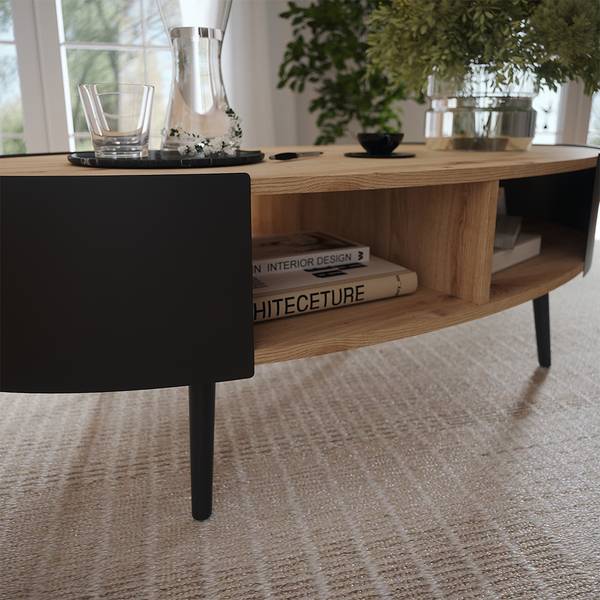 Couchtisch Lofta 58486 Schwarz - Eiche Dakota Dekor