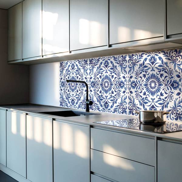 Fliesen Blumen Ornamente Stil 4er Set 50 x 50 cm