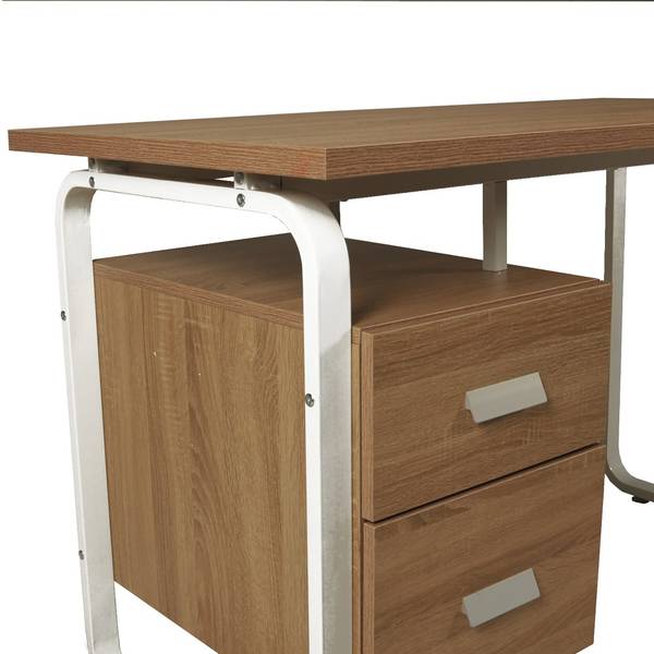Schreibtisch mit Schubladen PEARL Braun - Holzwerkstoff - 60 x 76 x 120 cm