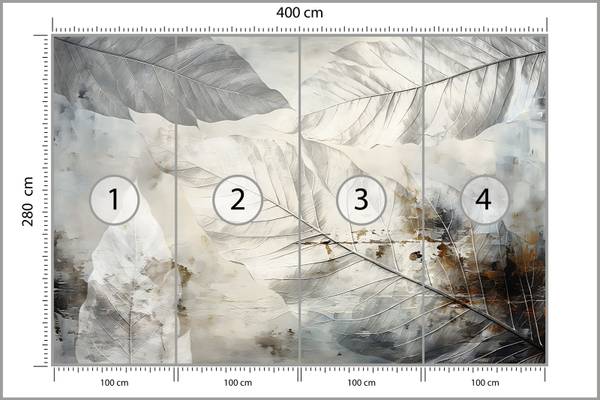 Vlies-Fotobehang ABSTRACT Natuur Muur lichtgrijs - 400 x 280 x 280 cm