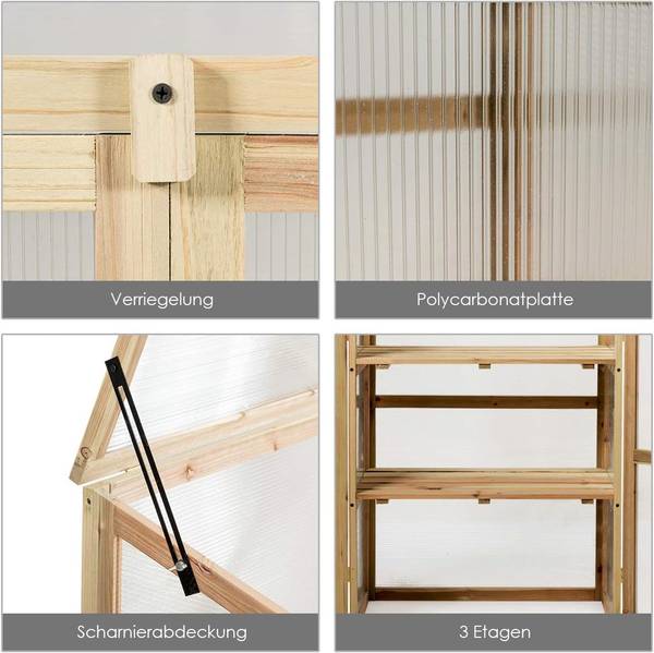 Houten broeikas SF6340NL bruin - plaatmateriaal op houtbasis - 45 x 100 x 60 cm