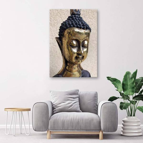 Wandbild buddha-kopf 80 x 120 cm