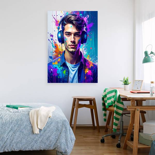 Canvas schilderij Man 60 x 90 cm