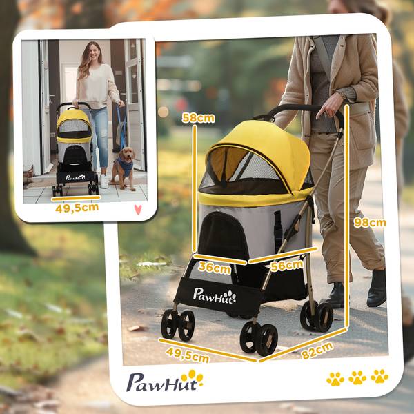Hundewagen BB7163 Gelb - Metall - 43 x 20 x 75 cm