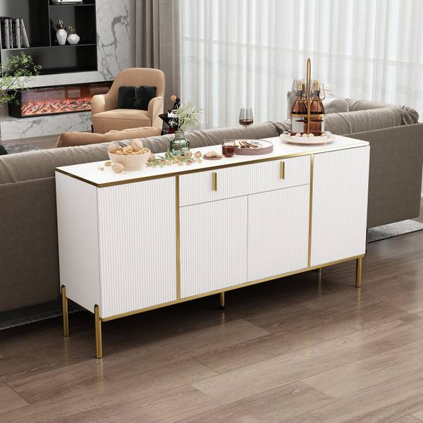 Sideboard LWJ83 Weiß - Holzwerkstoff - 160 x 80 x 40 cm