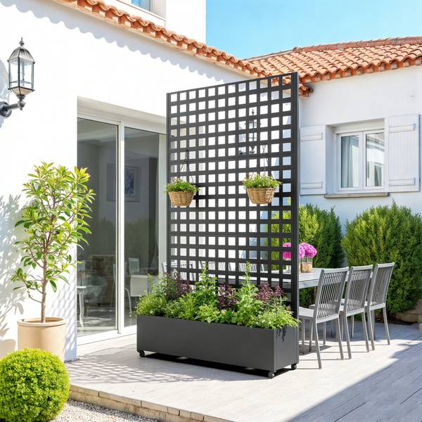 Cloison Toma Noir - Acier - 82 x 190 x 38 cm