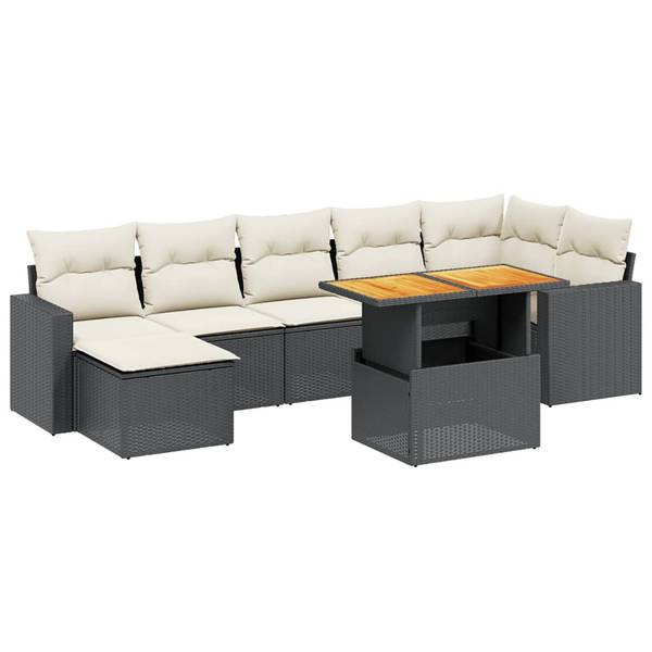 Garten-Lounge-Set 3036489-1 (8-teilig) Schwarz - Creme - Weiß