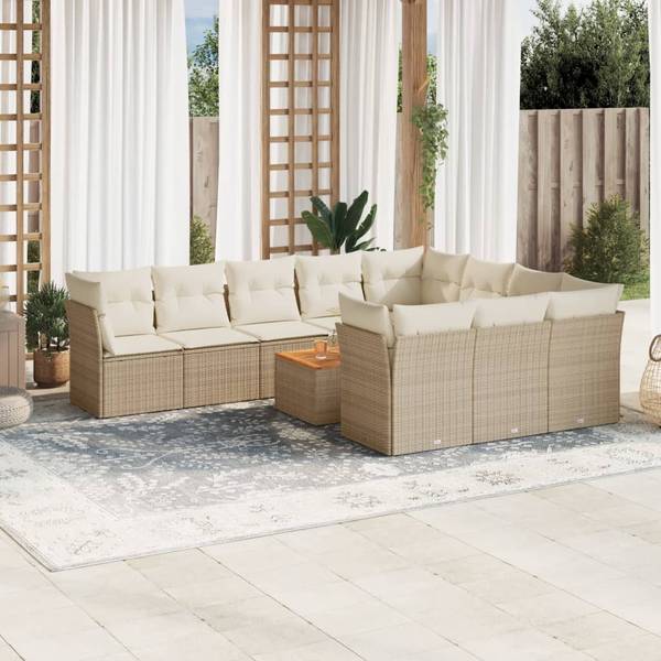 Loungeset 3035666-2 (11-delig) beige - crèmekleurig - wit