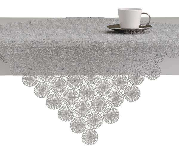 Tischdecke Beaulieu Silber - Textil - 80 x 1 x 80 cm