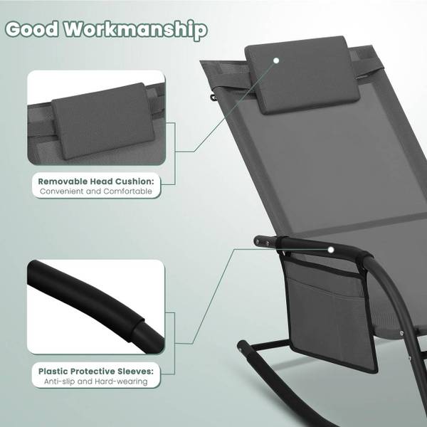 Liegestuhl Mustafa(2er Set) Grau