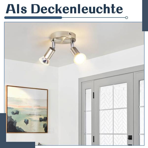Spot plafond Windsheim 2 ampoules Argenté