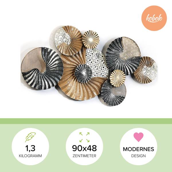 Metallbild SHELL Gold - Metall - 5 x 48 x 90 cm