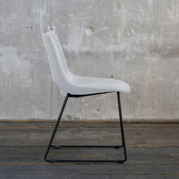 Chaise ASCO cuir synthétique Blanc - Cuir synthétique - 49 x 80 x 55 cm