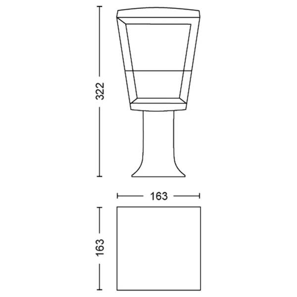 Wegeleuchte Econic Schwarz - Weiß - Aluminium - Klarglas - 17 x 33 x 17 cm