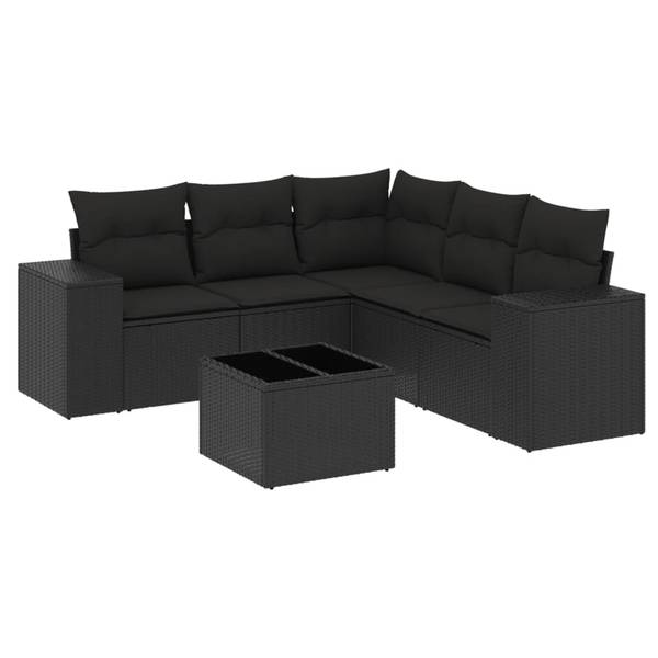 Garten-Lounge-Set 3034517-2 6-teilig Schwarz