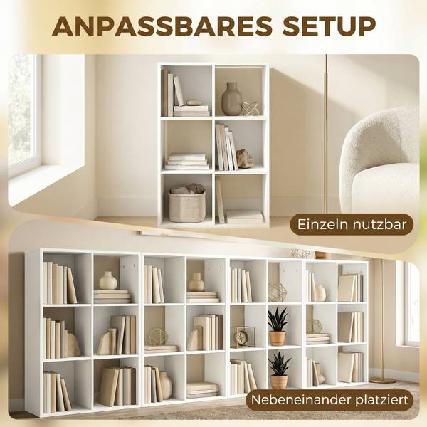 Bücherregal 833-423V90WT Weiß - Holzwerkstoff - 30 x 92 x 62 cm