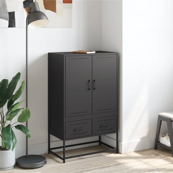 Highboard DE8520 Schwarz - Metall - 68 x 112 x 39 cm
