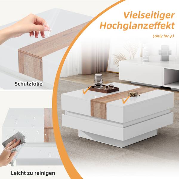 Couchtisch Cedarbrook Weiß - Holzwerkstoff - 70 x 39 x 70 cm