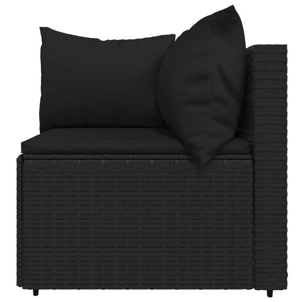 Garten-Lounge 4er Set X3196 Schwarz - Rattan - 63 x 58 x 63 cm