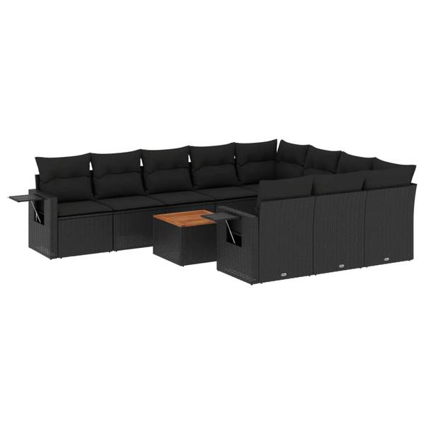 Garten-Lounge-Set 3035771-2 (11-teilig) Schwarz