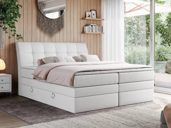 Boxspringbett GOLD 10 KING Weiß - Breite: 180 cm - H4