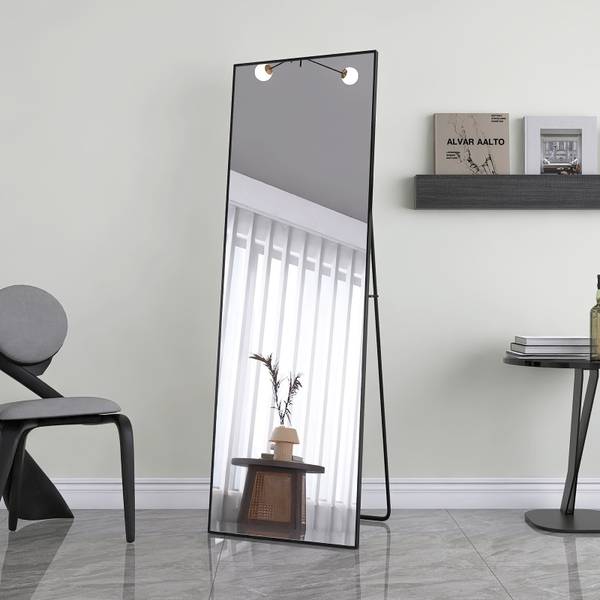 Ganzkörperspiegel Spiegel TVHK-1 Schwarz - Glas - 2 x 162 x 53 cm