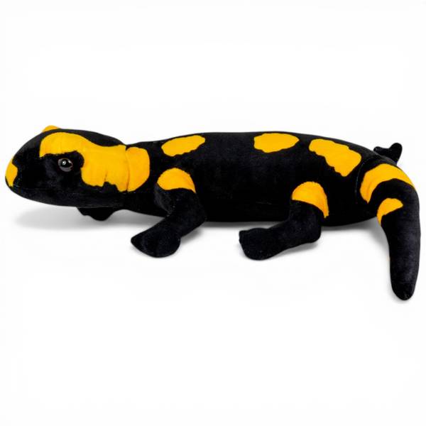Kuscheltier Feuersalamander Schwarz - Kunstfell - 14 x 6 x 30 cm