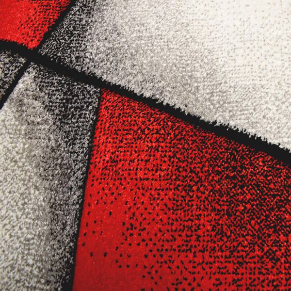 Tapis géométrique et asymétrique Rouge - Textile - 80 x 2 x 150 cm