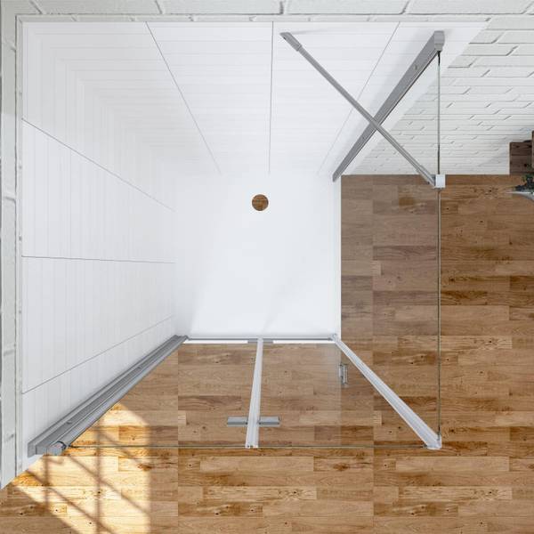 Eckdusche Falttür mit Seitenwand NIMES 90 x 80 cm