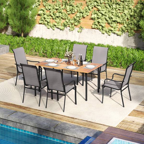 Gartenstühle ZB34868(2er-Set) Grau - Metall - 73 x 101 x 56 cm