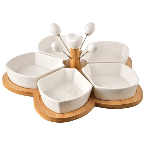 Snackschalen 10-tlg. Set 129201 Weiß - Porzellan - 28 x 11 x 29 cm