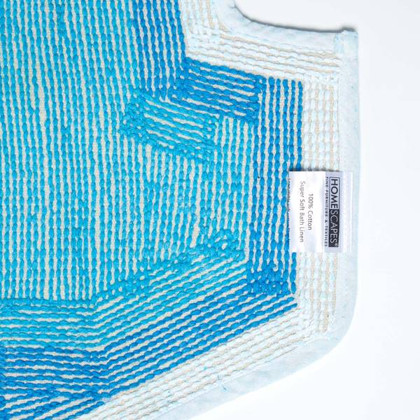 Kinderteppich Elefant Blau - Baumwollstoff - 60 x 1 x 85 cm