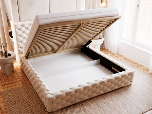 Polsterbett ASTRA Beige - Bronze - Liegefläche Breite: 200 cm