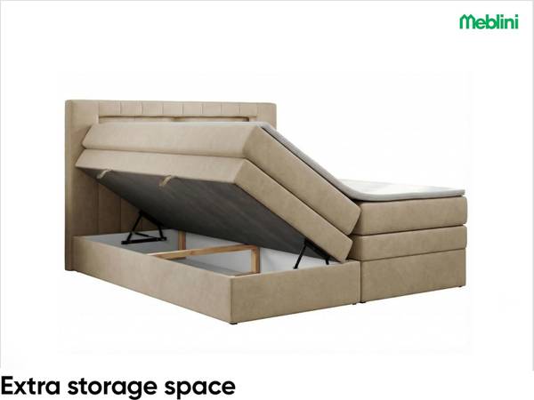 Boxspringbett GOLDIE Beige - Holzwerkstoff - 180 x 110 x 220 cm