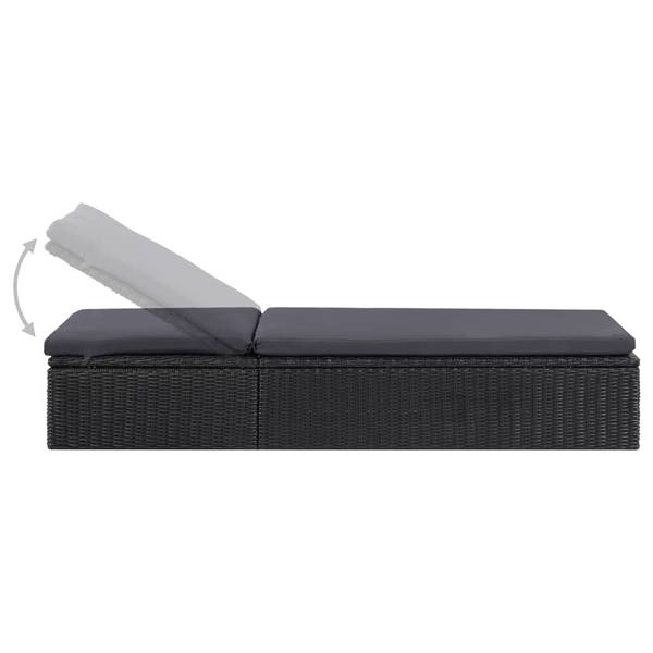 Chaise longue 3003752 Noir - Acier - 60 x 84 x 198 cm