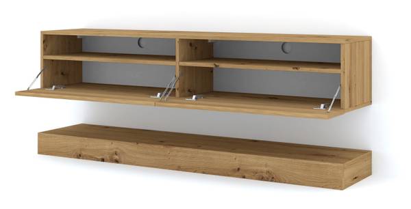 Fernsehtisch DUO 160x34x30+11 Braun - Eiche Hell