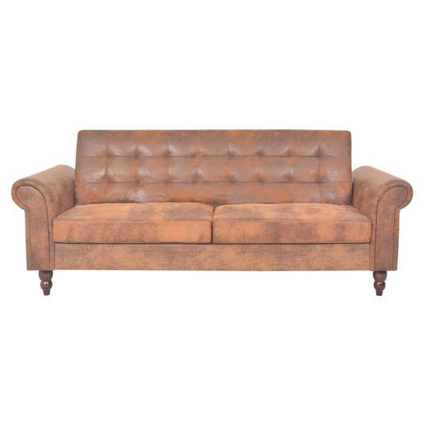 2-Sitzer-Sofa 245584 Braun - Kunstleder - 196 x 59 x 196 cm