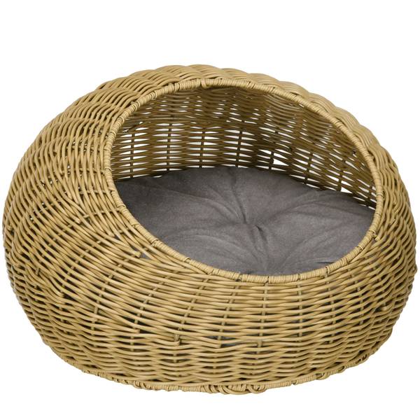 Rattan Katzenkorb D30-798V00LR Braun - Kunststoff - 50 x 31 x 50 cm