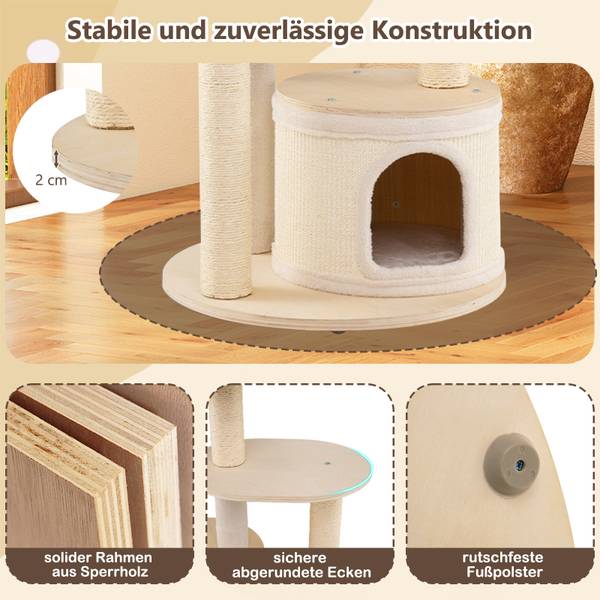 Kratzbaum BH32575ZMDE Braun - Holzwerkstoff - 58 x 152 x 58 cm