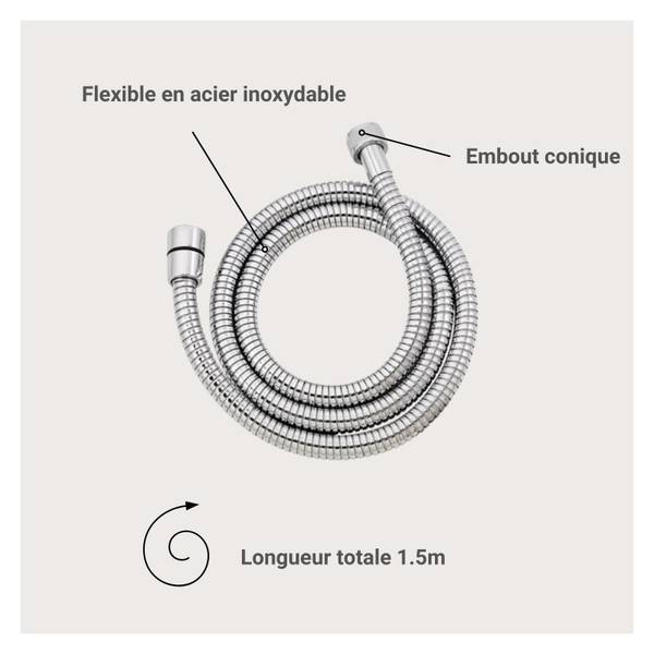 Duschschlauch AXON Silber - Metall - 200 x 200 x 150 cm