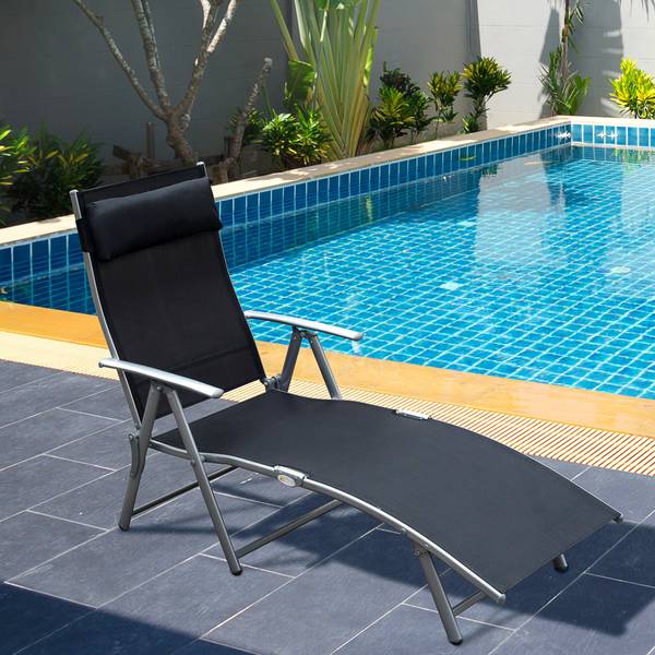 Sonnenliege BB3616 Schwarz - Metall - 22 x 83 x 64 cm