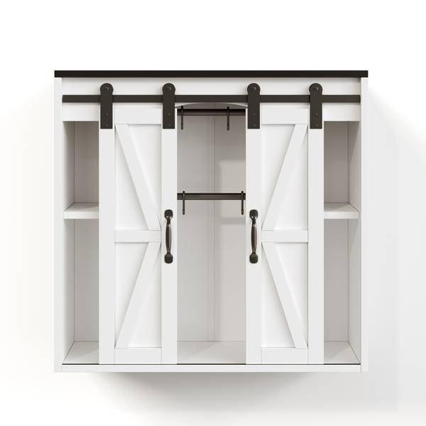 Keukenwandkast OUMUD Ⅰ wit - plaatmateriaal op houtbasis - 31 x 76 x 80 cm