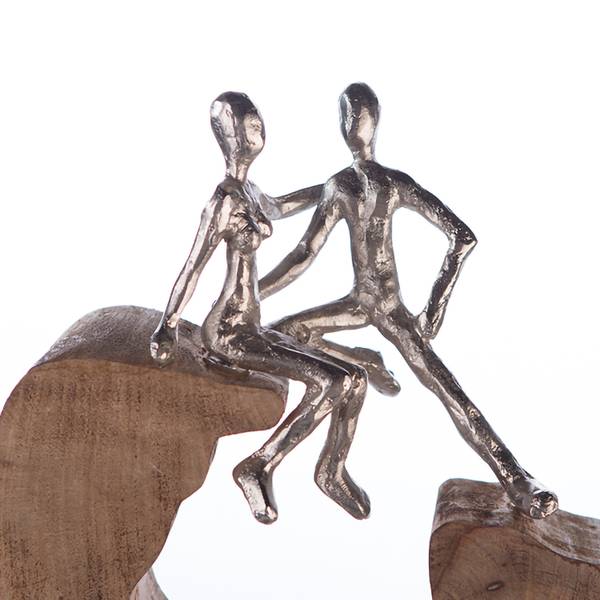 Skulptur Secure Silber - Metall - 25 x 27 x 9 cm