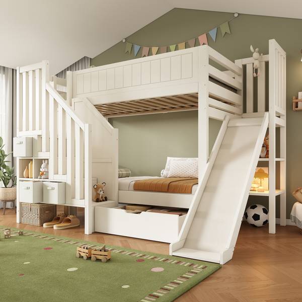 Etagenbett LucyFuny Ⅰ Weiß - Holzwerkstoff - 166 x 162 x 245 cm